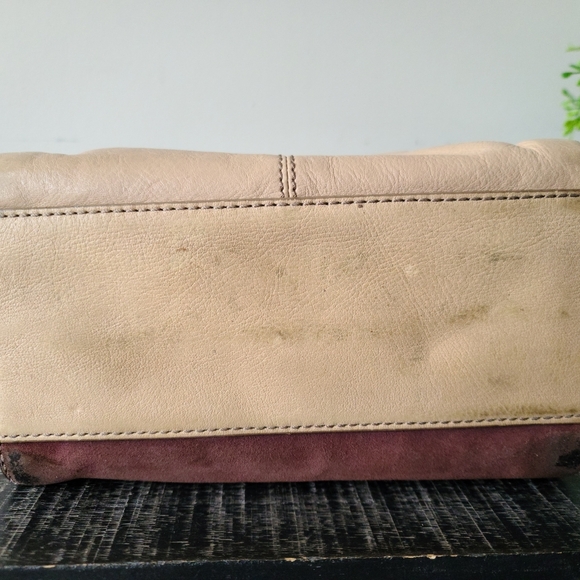 Fossil Vintage Leather & Suede Striped Satchel Crossbody Bag - Picture 4 of 6